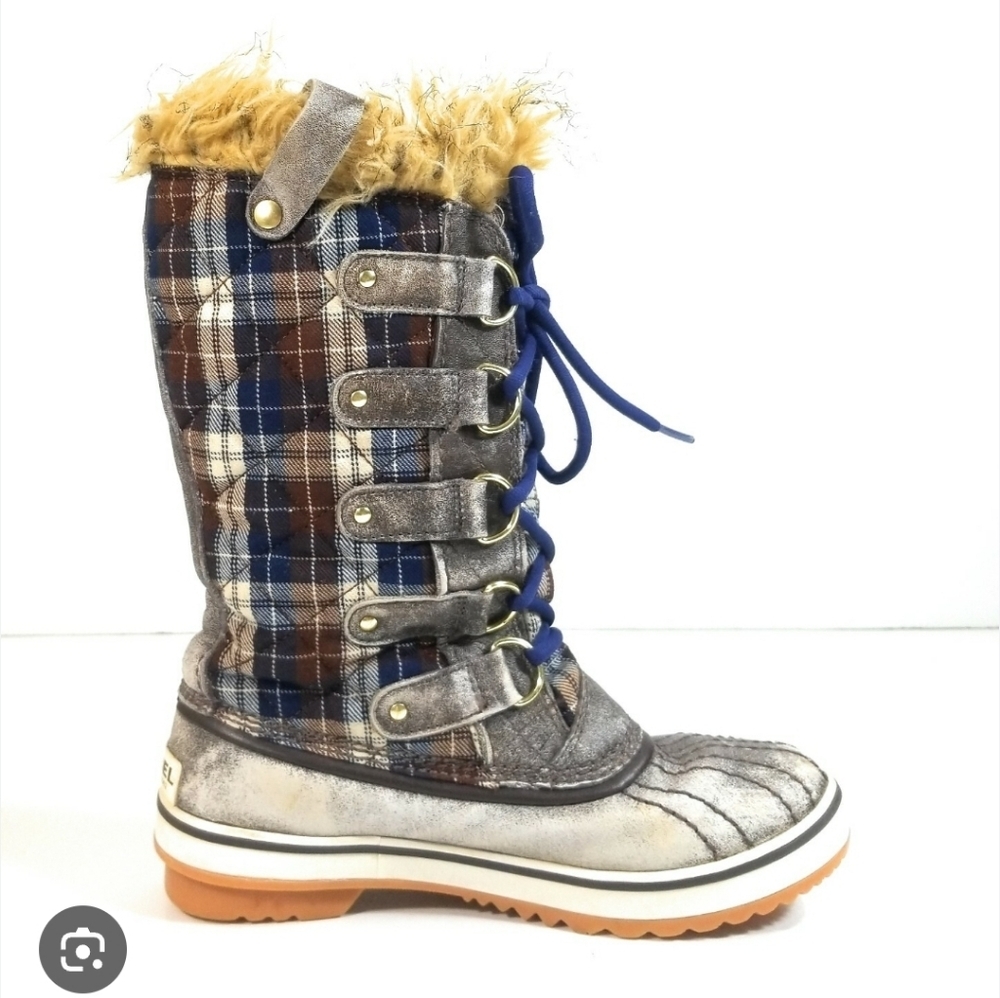 SOREL | Tofino II women's waterproof Snow boots plaid waxed canvas coated Sz 6